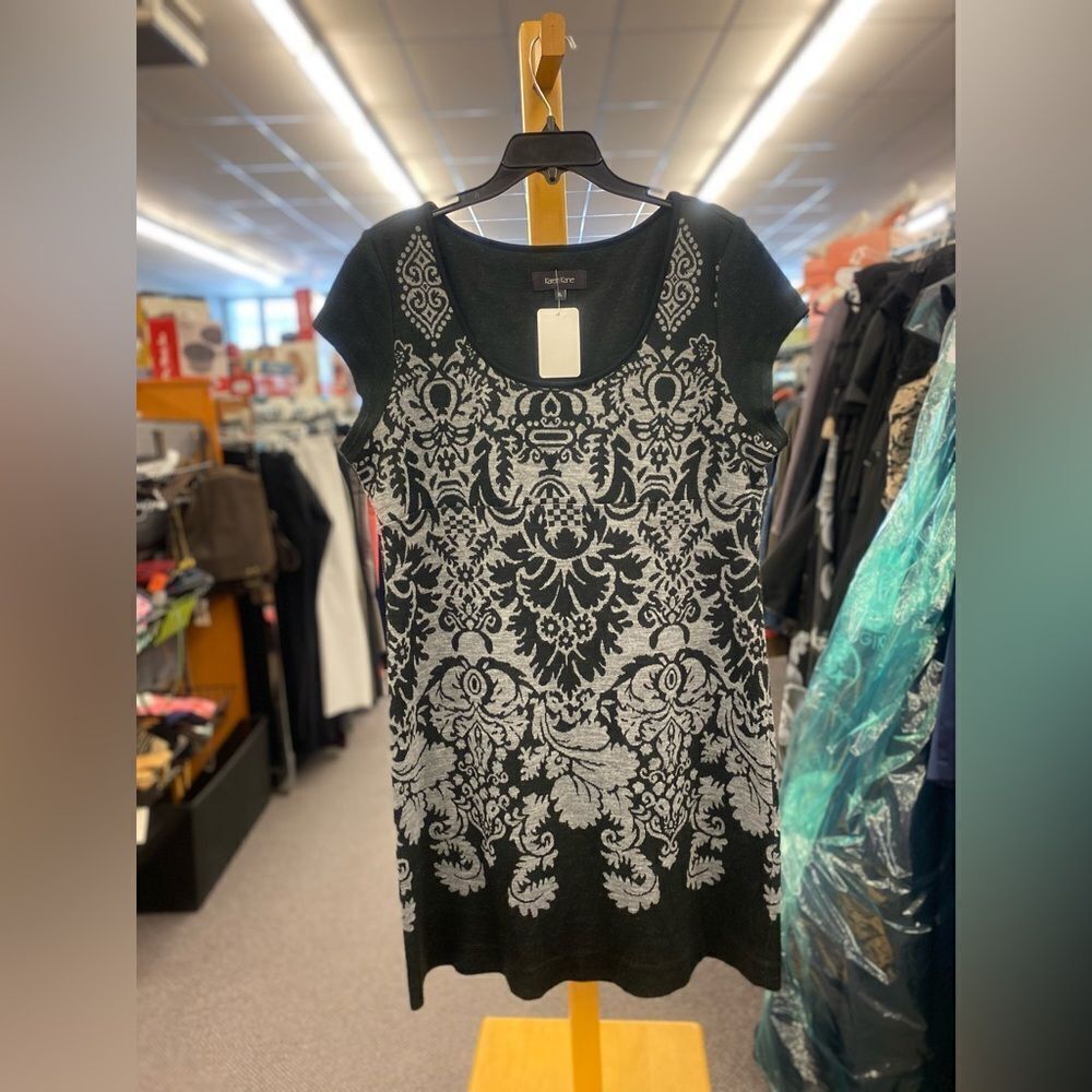 🛍️ Karen Kane Ladies XL Black & Gray Sweater Dress